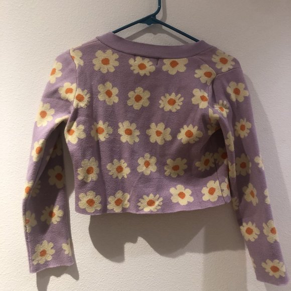 Daisy Patterned Cropped Cardigan - Picture 2 of 2